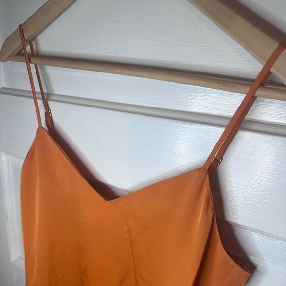 Lita | NWTs Silk Slip Dress in Orange Size Medium - Picture 5 of 11